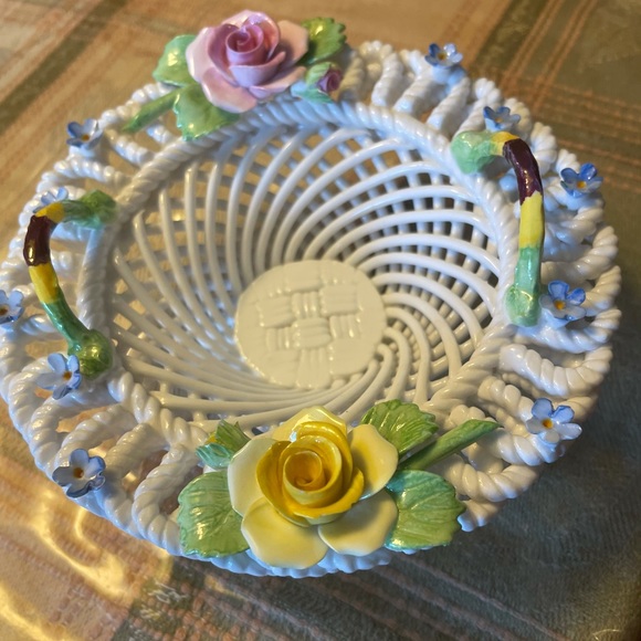 denton Accents Denton Best Bone China Lattice Basket With Flowers England Poshmark